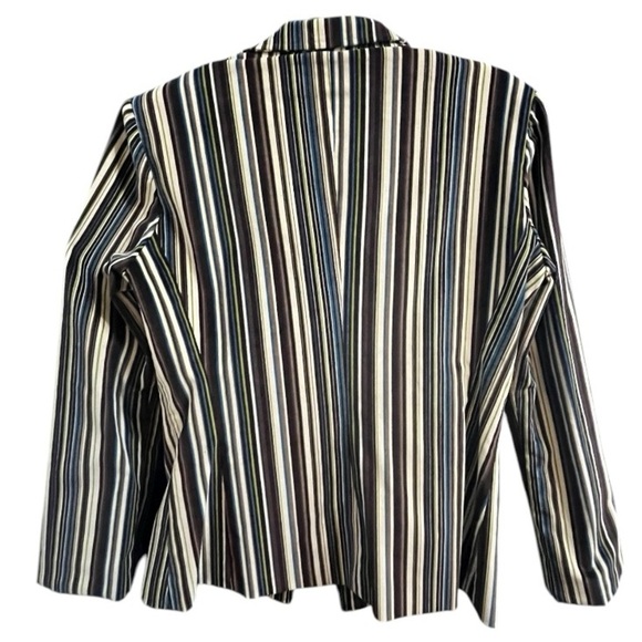 Vintage Neiman Marcus Velour Striped Single Breasted Blazer Jacket Women's Sz 8 - Picture 2 of 6